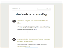Tablet Screenshot of blog.daveharrison.net